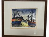 a picture of a picture of two boats in the water