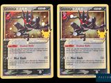 deux cartes Pokémon présentant des motifs différents sur un fond noir