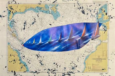une carte de l'océan sur laquelle figurent des voiliers