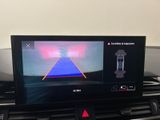 the view of a car ' s rear view camera from the inside of the car