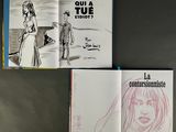 two pages of a book with a drawing of a woman and a man