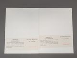 two pages of white paper with red writing on them