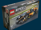 a box of lego speed racing cars on a blue background