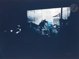 an old photo of a group of people on a stage