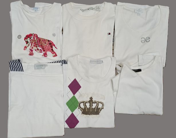Lot de 6 tee-shirts blanc don’t Tommy HILFIGER et ESCADA. T 42 à 