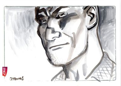 Olivier Thomas - "La chemise à carreaux" - Dessin original s…