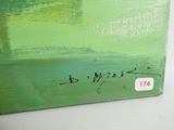 l'image d'une peinture représentant un bateau sur un plan d'eau