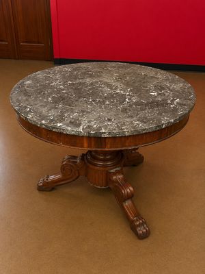 Table guéridon Louis-Philippe en acajou et placage d'acajou …