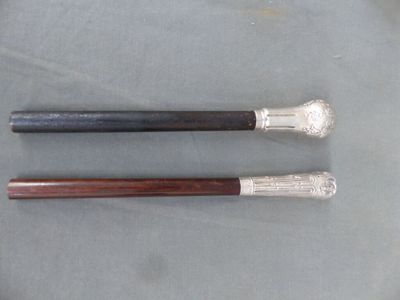 pair of antique silver plated and wood handled chopsticks