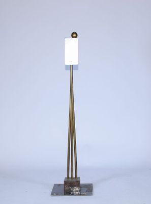 Michel GIBAULT - SCULPTURE brutaliste en métal et laiton.