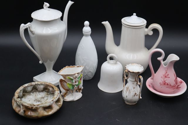 Cafetière en aluminite (manque couvercle), vide poche céramique V...
