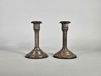 paire de chandeliers anciens en argent