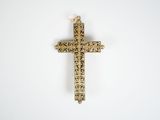 an image of a gold cross on a white background