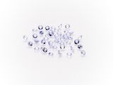 a pile of clear glass beads on a white surface
