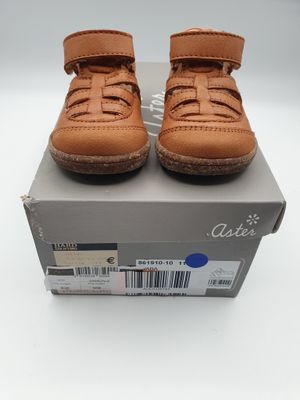 ASTER - Sandales Waba enfant taille 18 - Cuir camel et orang…