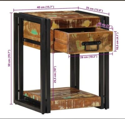 an image of a wooden end table with a drawer on it