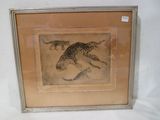 an image of a picture of a cheetah in a frame
