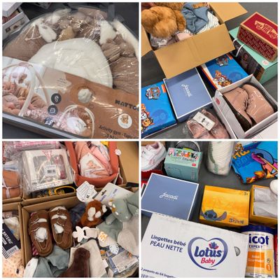 plusieurs photos représentant divers objets contenus dans une boîte
