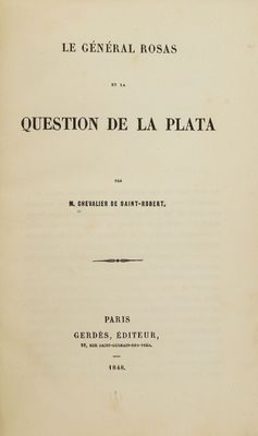 une image en noir et blanc d'un livre portant le titre « Question de la Plateau »