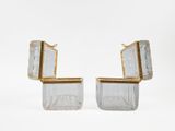 pair of clear glass and gold plated cuff earrings