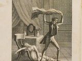 un dessin représentant un homme tenant un parapluie au-dessus d'une femme