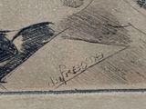 a drawing of a man riding a skateboard on a ramp