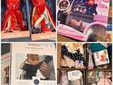de nombreuses photos différentes montrant les jouets d'un bébé dans une boîte