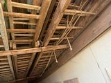 a lot of wood boards stacked on top of each other
