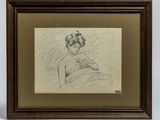 an image of a drawing of a woman in a bed