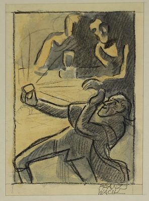 une image représentant un dessin d'un homme et d'une femme dans une pièce