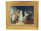 une photo d'un tableau représentant une famille dans un salon