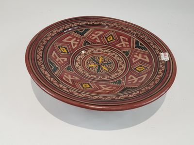 Plat en céramique polychrome - Afrique du nord, XXème - D.