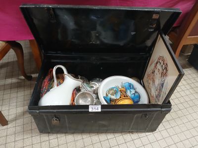a black box with a lot of items inside of it