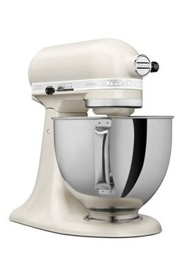 an image of a white kitchen mixer on a white background