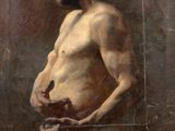 an image of a painting of a man with a beard and no shirt
