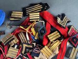 a pile of old military uniforms on a table