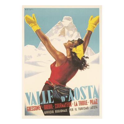 une affiche représentant une femme portant des gants jaunes et un t-shirt rouge