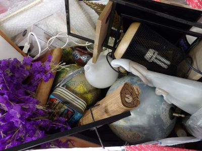 a box full of items that are sitting on a table