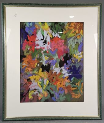 Ecole contemporaine : "Fleurs, patchwork".