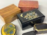 many different boxes that are sitting on a table
