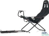 un gros plan d'un fauteuil de gaming sur fond blanc