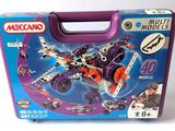 purple plastic case with a toy airplane inside of it on a white surface
