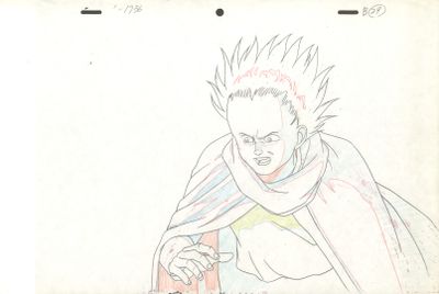 drawing of a man holding a skateboard in his right hand