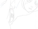 a drawing of a man holding a cell phone up to his ear