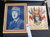 two framed pictures of a man in a military uniform and a woman in a military uniform