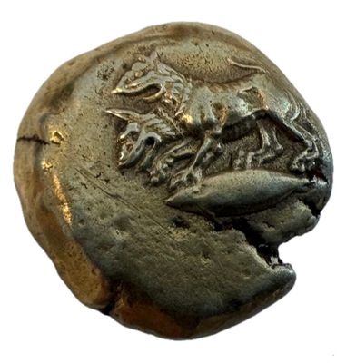 gros plan d'une pièce de monnaie sur laquelle figure un cheval