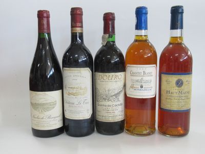 plusieurs bouteilles de vin sont alignées sur une surface blanche