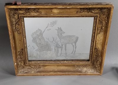 l'image d'une photo représentant un cerf dans un cadre
