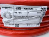 a stack of red hoses stacked on top of each other