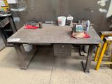 a workbench with tools on it in a garage